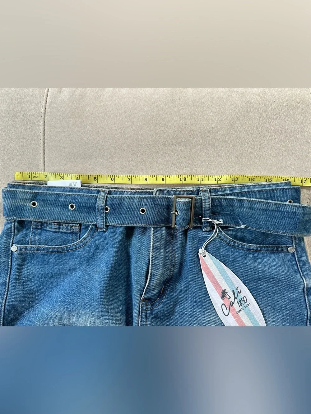 Women’s Cali 1850 Denim Shorts Size 11/30 – Denim Belt – NWT